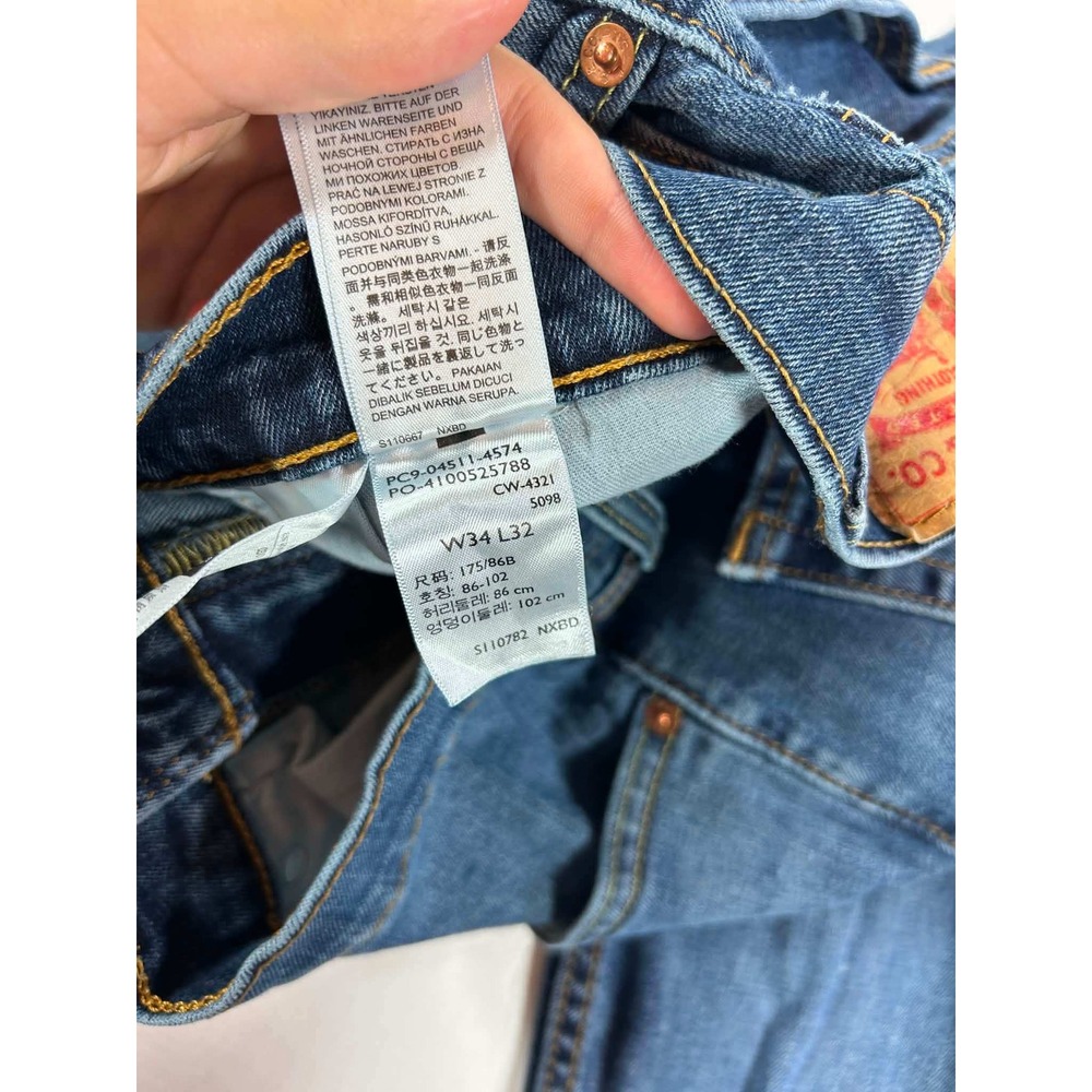 Levis 511 Slim Fit Jeans Mens 34x32 Medium Wash Blue Denim 04511-4574 - Picture 4 of 9